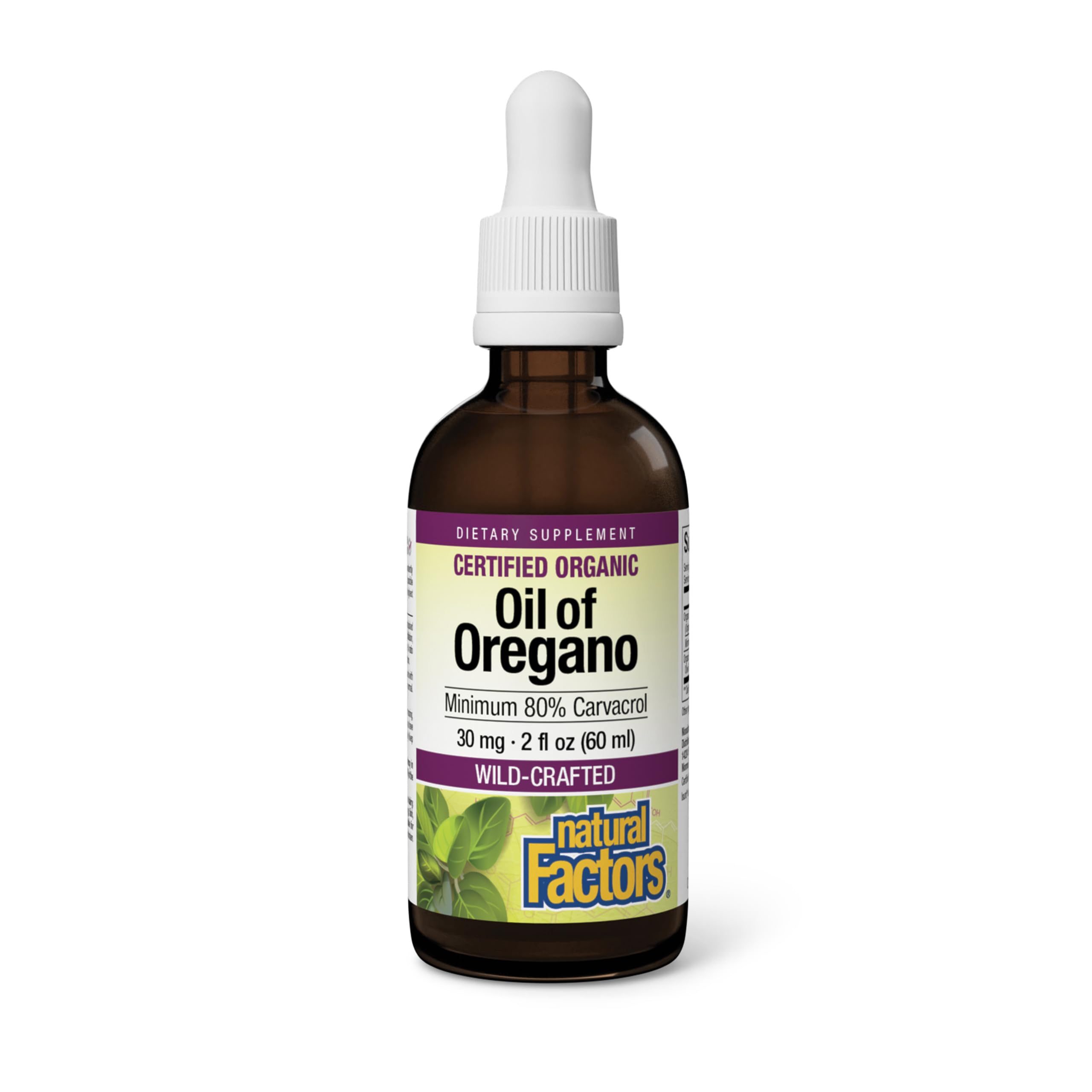 Natural Factors Oil of Oregano - Liquid Antioxidant Support Supplement for Immune Support - Easy Swallow Health Supplement with Non-GMO & Gluten-Free Formula - 2 fl oz (375 Servings)