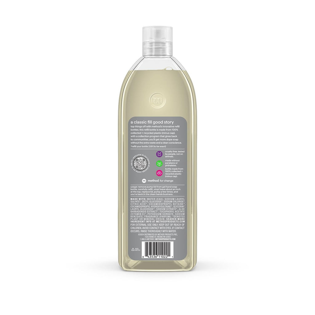 method Gel Hand Soap Refill, Vetiver + Amber, 34 fl oz | Refills Up to 3X, Hydrates & Softens Skin, Designed for Gentle Everyday Cleansing
