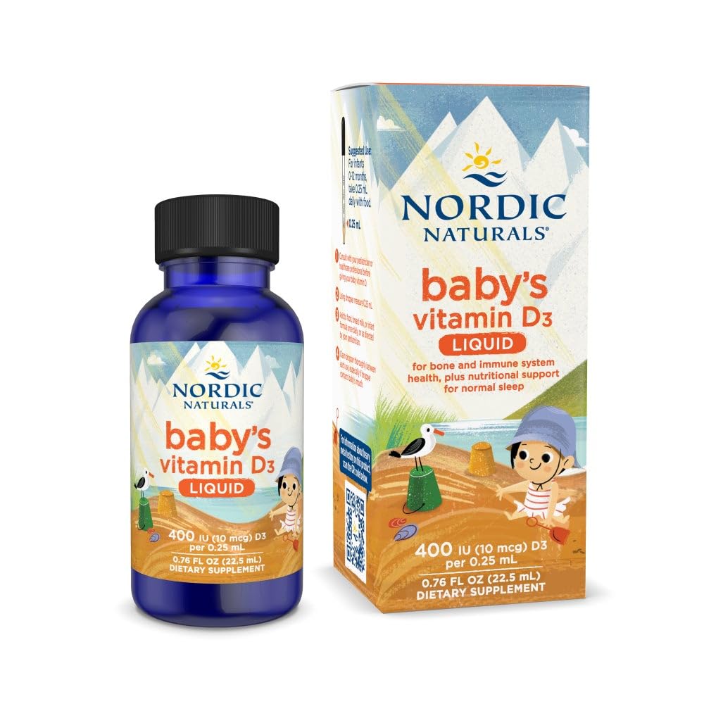 Nordic Naturals Baby Vitamin D Drops, 400 IU D3 for Infants - 0.76 oz