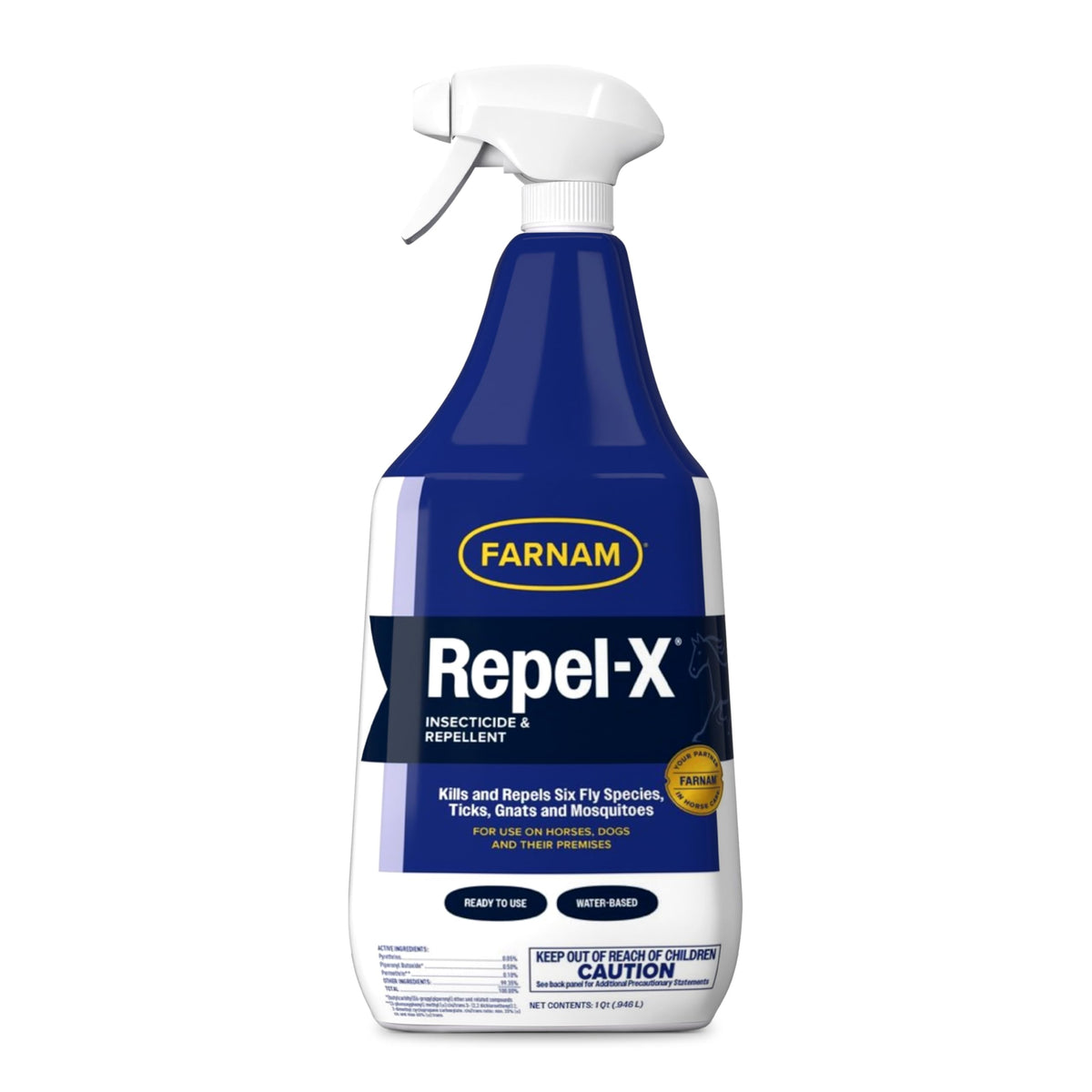 Farnam Repel-X Fly Spray for Horses, Ready To Use, 32 fl oz Spray