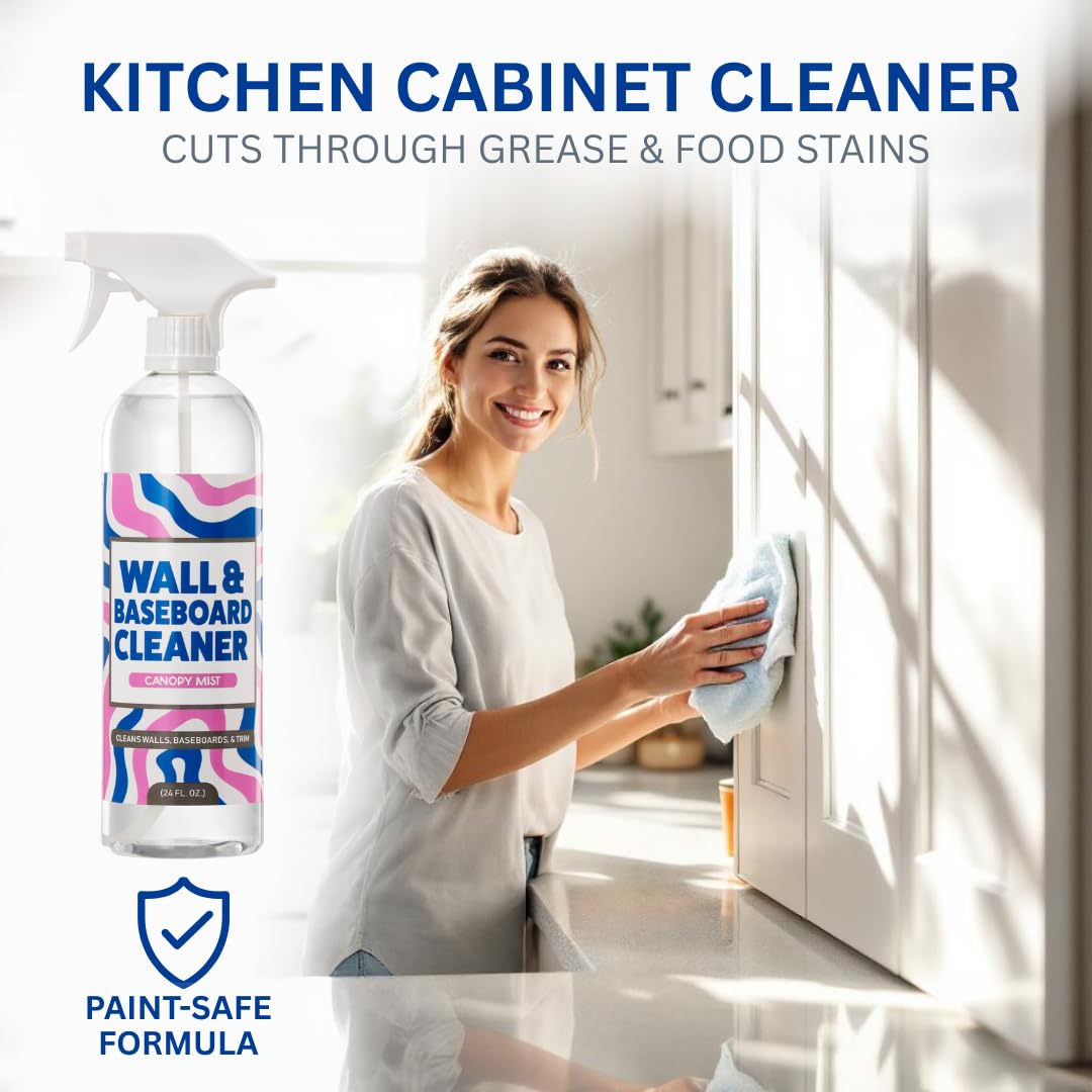 812 Wall & Baseboard Cleaner Spray – Safely Cleans Painted Walls, Baseboards, Ceiling Fans, Doors & More | Family & Pet Friendly | Made in America | 24oz.