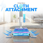 FlexiClamp Sweep & Mop Kit - Durable Cleaning Tool for Hardwood, Tile, Marble & Laminate Floors, Home, Kitchen Cleaning Essentials. (Include 10 Dry Cloths)