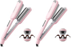 Buy now Curling Iron Hair Crimper Waver - TYMO ROVY Beach Waves Curling Wand, Ionic Deep Waver Hair Curler Tool with Ceramic 3 Barrel for Women, Dual Voltage, Anti-Scald, Easy to Use, Pink, 1.25 Inch at indiglob india