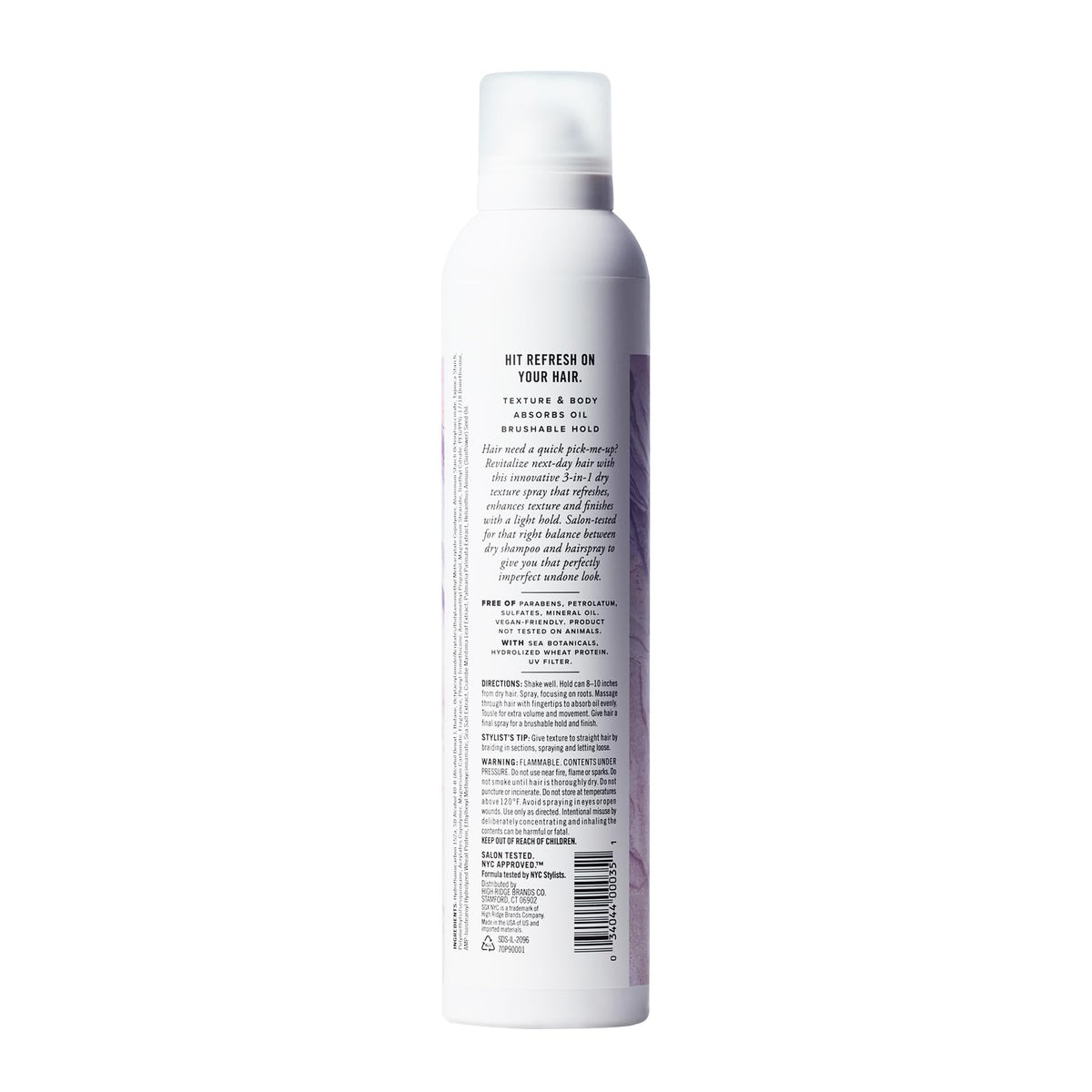 SGX NYC Dry Texture Spray - 3-in-1 Versatile Dry Shampoo and Hairspray for Refreshed Hair - 6.5 oz - UV Protection, Paraben Free, Vegan Friendly, Cruelty Free