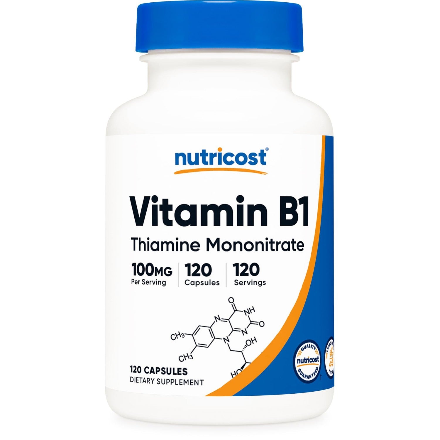 Nutricost Vitamin B1 (Thiamine) 100mg, 120 Capsules, Gluten Free | GMO-Free