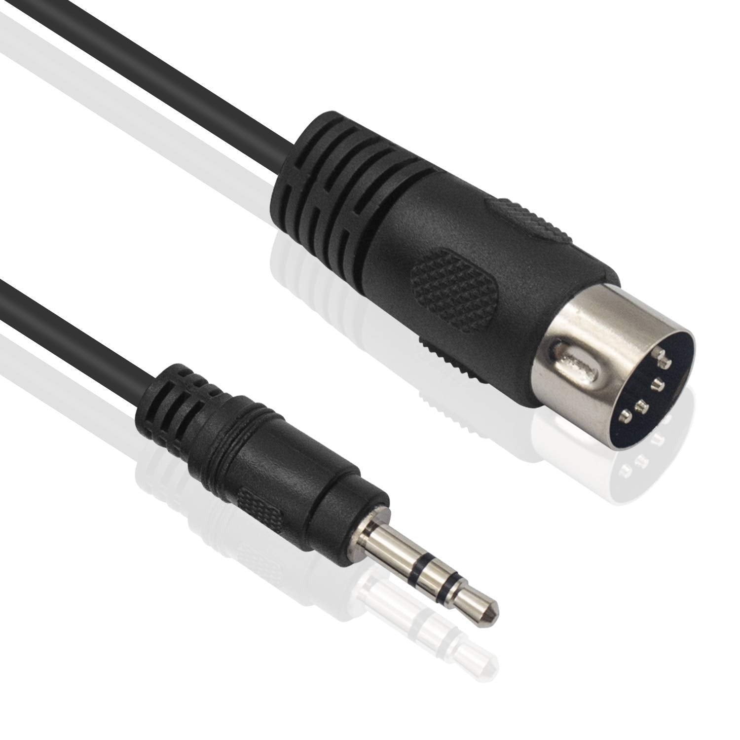 Buy now Poyiccot MIDI Cable, 1.5M/5Ft 5-Pin DIN Plugs Male to 3.5mm 1/8 inch TRS Male Jack Stereo Plug Converter Cable Audio Cable (DIN-3.5mm) at indiglob india