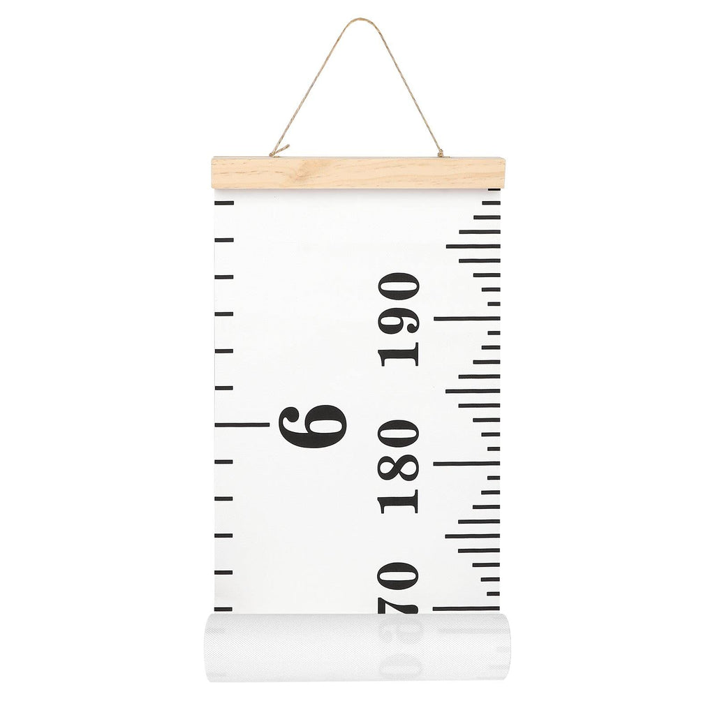 Buy now Mibote Baby Growth Height Chart Handing Ruler Wall Decor for Kids, Canvas Removable Height Growth Chart 79" x 7.9" (Black & White) at indiglob india