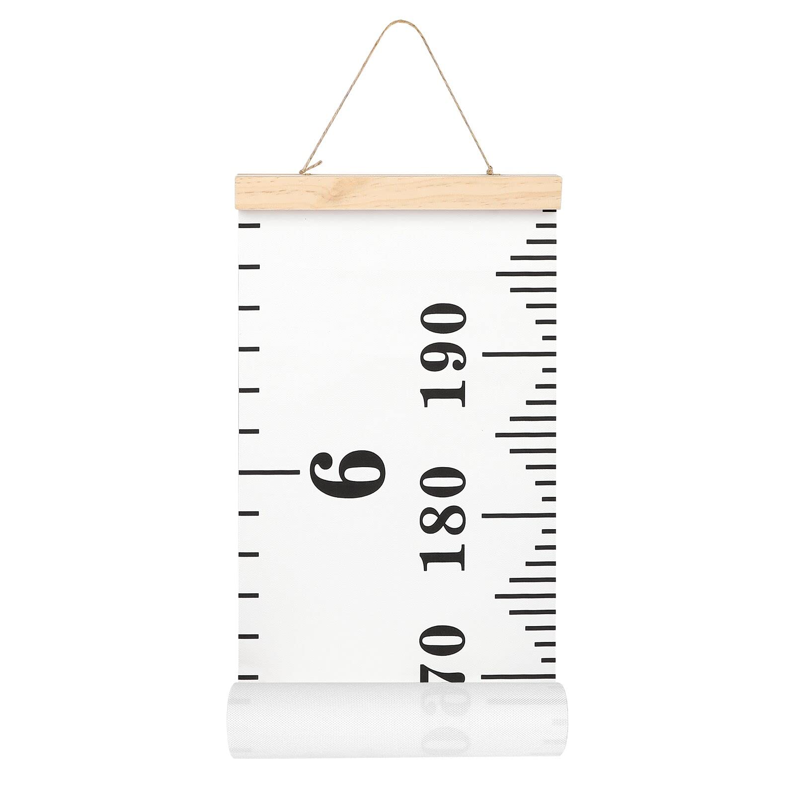 Buy now Mibote Baby Growth Height Chart Handing Ruler Wall Decor for Kids, Canvas Removable Height Growth Chart 79" x 7.9" (Black & White) at indiglob india