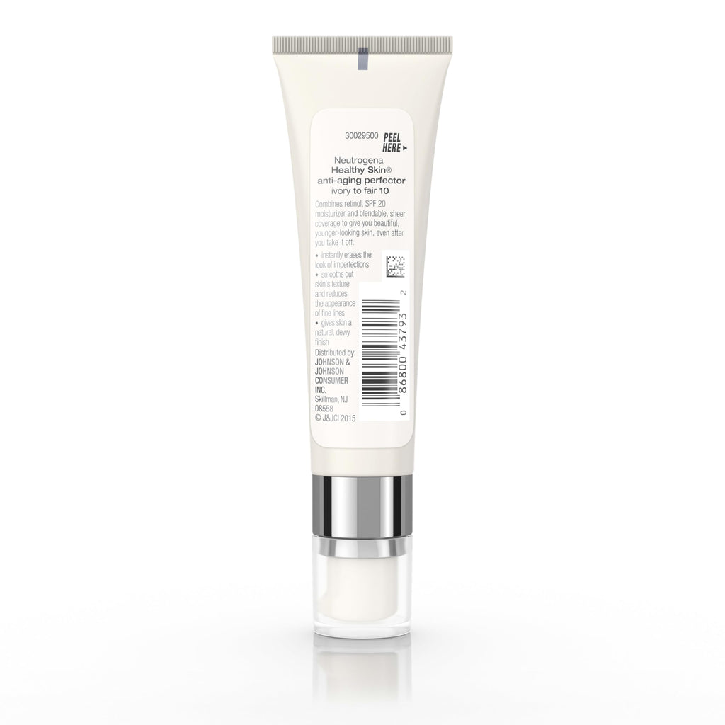 Buy now Neutrogena Healthy Skin Anti-Aging Perfector Tinted Facial Moisturizer and Retinol Treatment with Broad Spectrum SPF 20 Sunscreen with Titanium Dioxide, 10 Ivory to Fair, 1 fl. oz at indiglob india