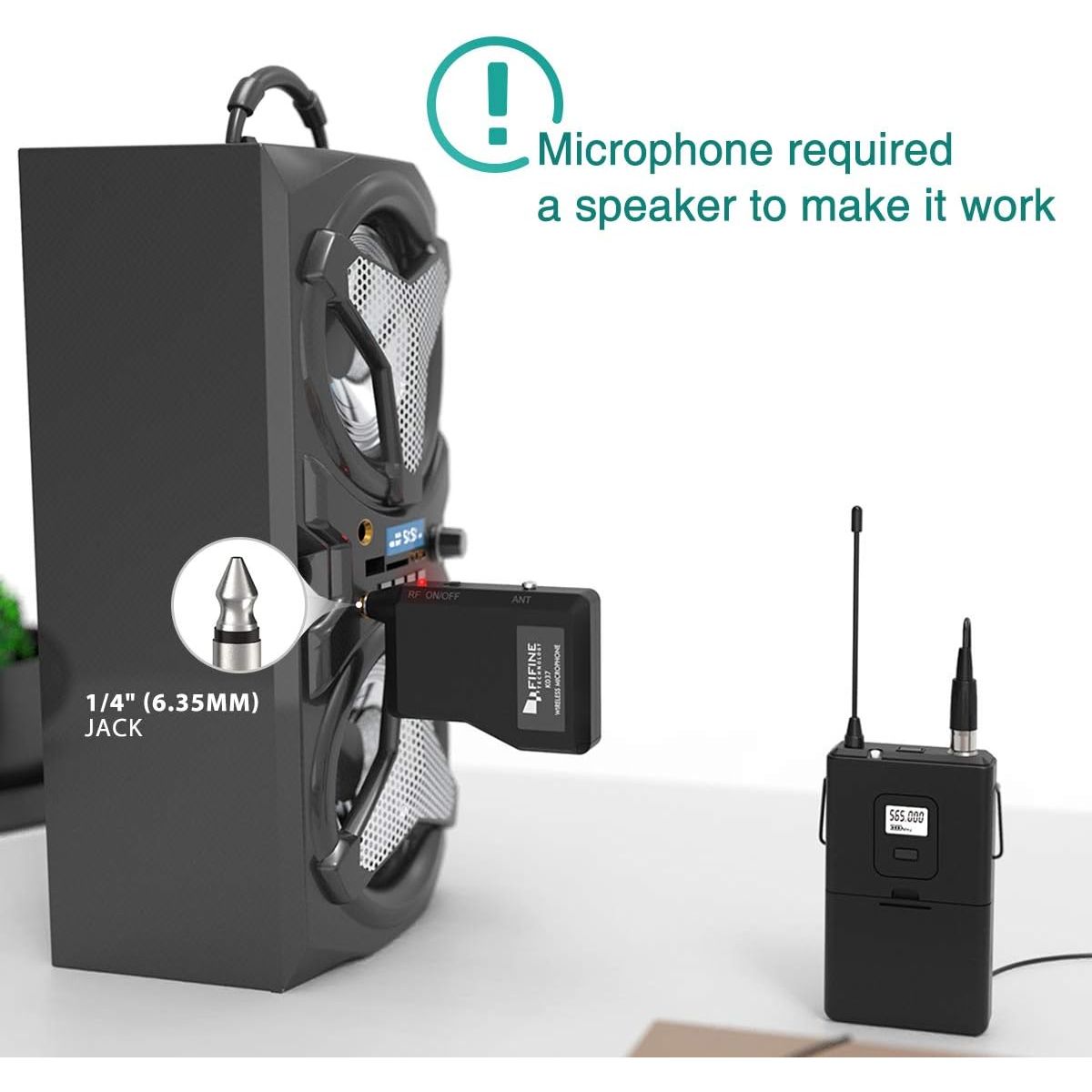 Buy now FIFINE Wireless Microphone System, Wireless Microphone set with Headset and Lavalier Lapel Mics, Beltpack Transmitter and Receiver,Ideal for Teaching, Preaching and Public Speaking Applications-K037B at indiglob india