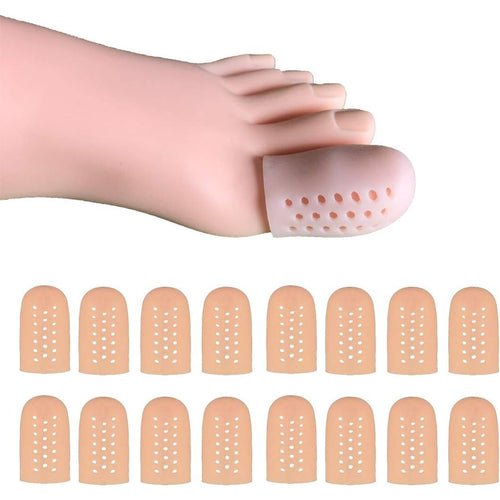 Buy now 16 Pieces Toe Caps for Big Toe, Breathable Toe Protector, Toe Covers Sleeves with Holes, Protect Toe from Rubbing, Ingrown Toenails, Corns, Blisters and Other Painful Toe Problems at indiglob india