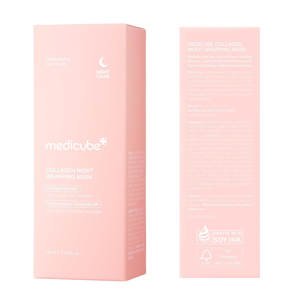 Buy now medicube Wrapping Mask Collagen Overnight Peel Off Facial Mask | Elasticity & Hydration Care, Reduces Sagging & Dullness | Hydrolyzed Collagen For Glowing Skin | Korean Skin Care, 2.53 fl.oz at indiglob india
