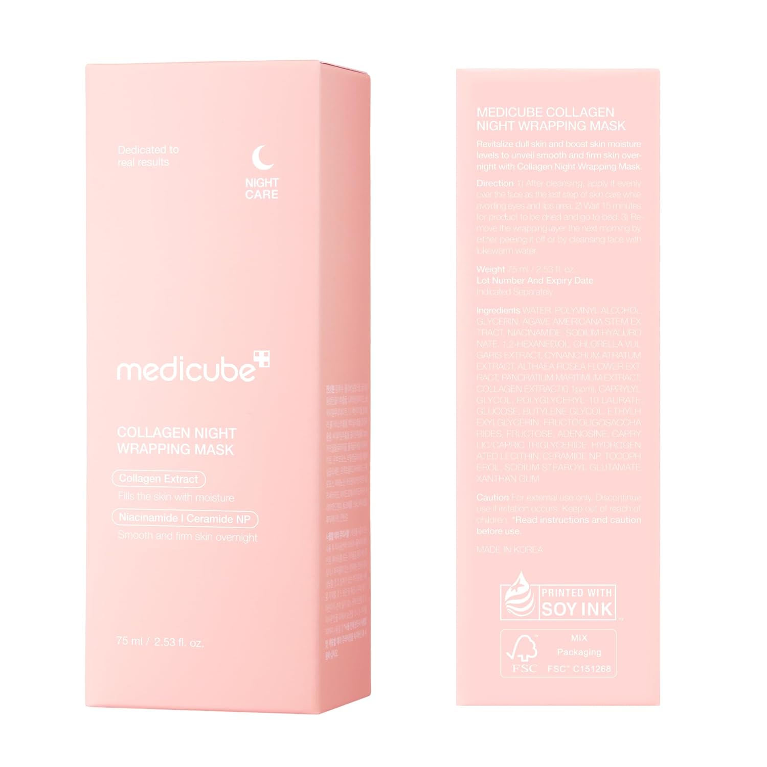 Buy now medicube Wrapping Mask Collagen Overnight Peel Off Facial Mask | Elasticity & Hydration Care, Reduces Sagging & Dullness | Hydrolyzed Collagen For Glowing Skin | Korean Skin Care, 2.53 fl.oz at indiglob india
