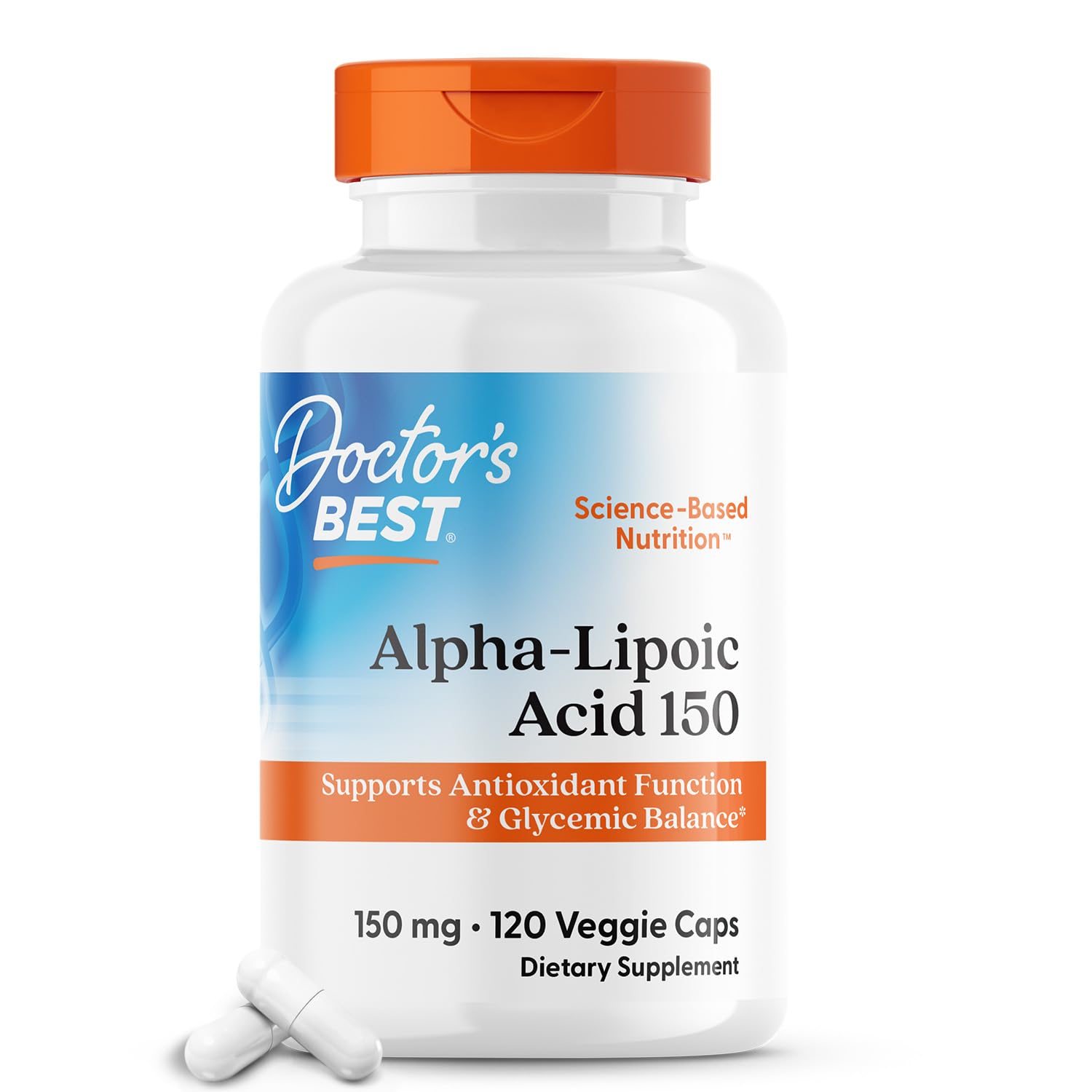 Doctor's Best Alpha Lipoic Acid Supplement 300mg - Alpha-Lipoic Acid Caps for Men & Women, ALA Antioxidant Support for Nerve Health, Aids in Cellular Function, Non GMO, Gluten Free - 180 Veg Capsules