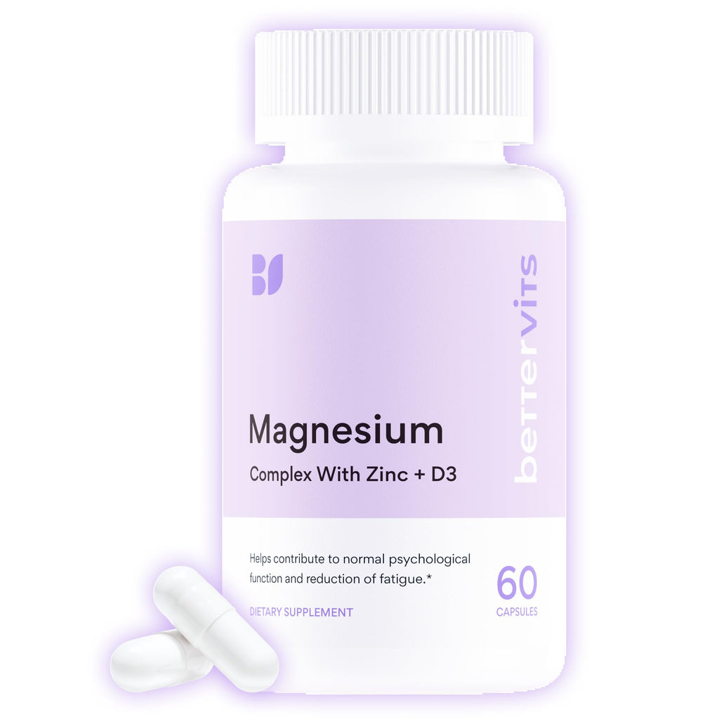 Bettervits Magnesium Glycinate Complex 225mg, Chelated for Sleep | 60 Caps