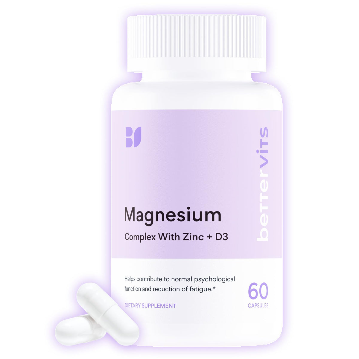 Bettervits Magnesium Glycinate Complex 225mg, Chelated for Sleep | 60 Caps