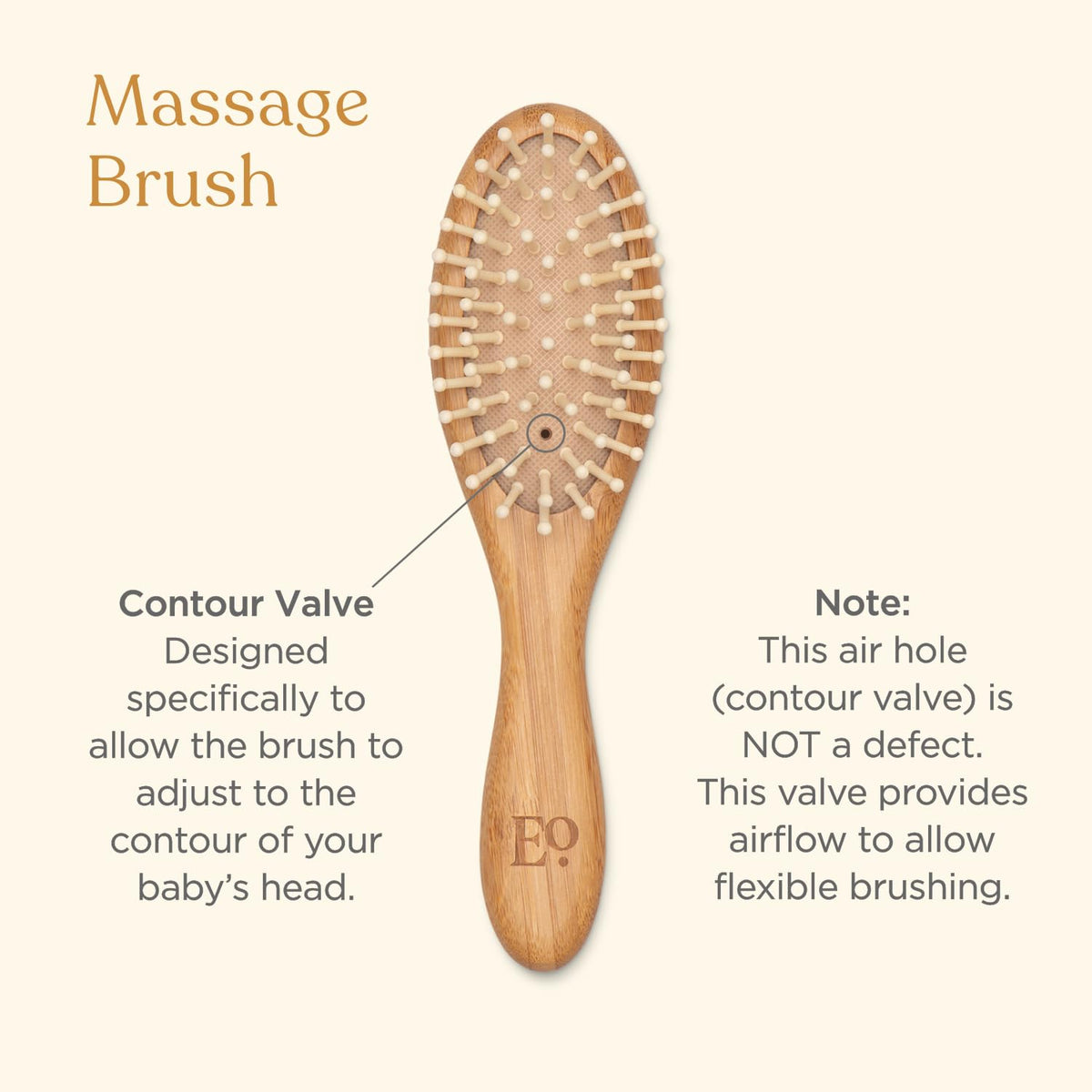 ELLAOLA Natural Bamboo Hair Brush & Comb Set, 3 Piece - Cradle Cap Brush, Massage Hair Brush, Bamboo Comb for Toddlers, Newborns & Infants I Baby Registry Gift
