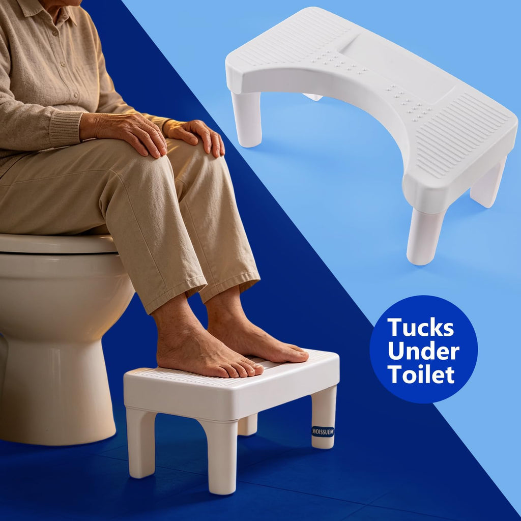Non-Slip Potty Stool for Pooping,6.8 Inch Toilet Stool for Bathroom,Hoissuem Toilet Step Stool for Adults/Seniors/Kids