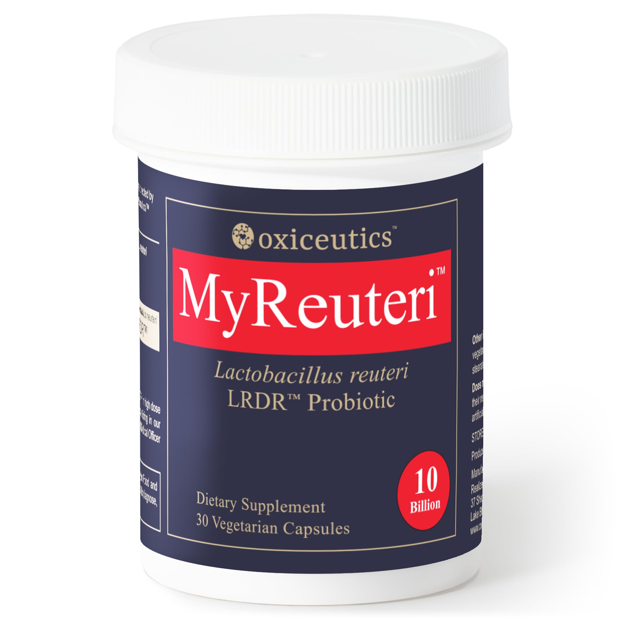MyReuteri™ 10 Billion CFU Probiotic – Foundational-Strength L. reuteri LRDR™ + FOS Prebiotic – by Dr. William Davis – Makes Yogurt-Like Superfood – 30 Veg Capsules