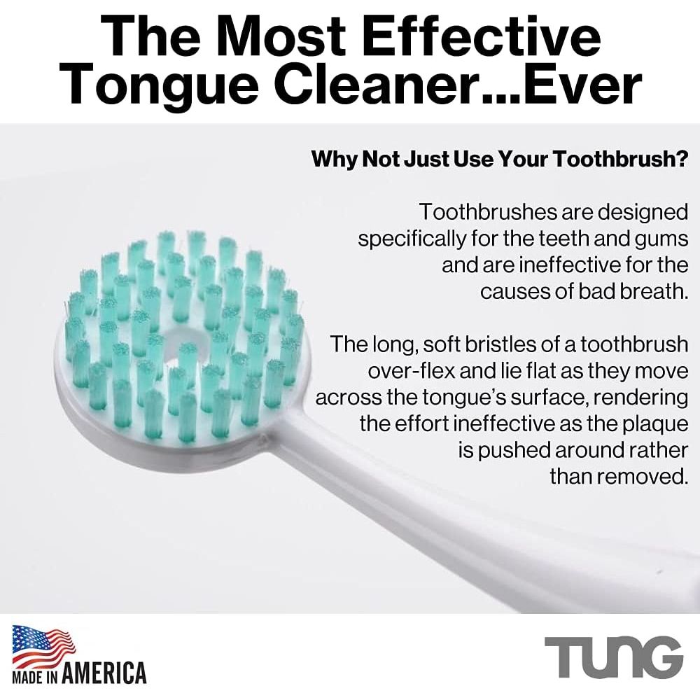 Buy now TUNG Brush Tongue Cleaner, Plastic TUNG Scraper, Tongue Cleaning to Fight Bad Breath, Halitosis Defense, USA Made, 2-Pack at indiglob india
