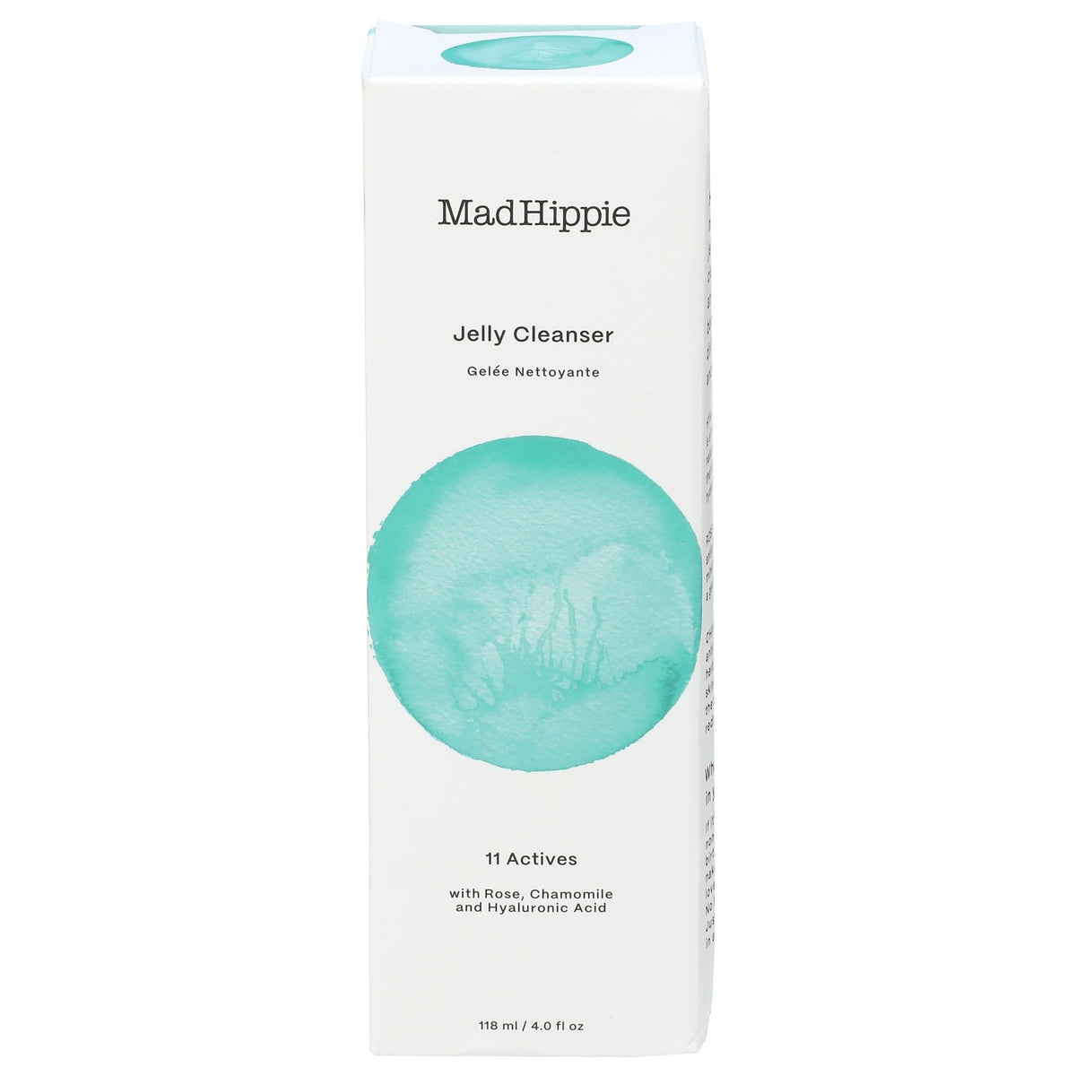 Mad Hippie Gel Cleanser - Jelly to Milky Hydrating Face Wash for Women/Men with Rose, Chamomile, and Hyaluronic Acid, 4 FL OZ