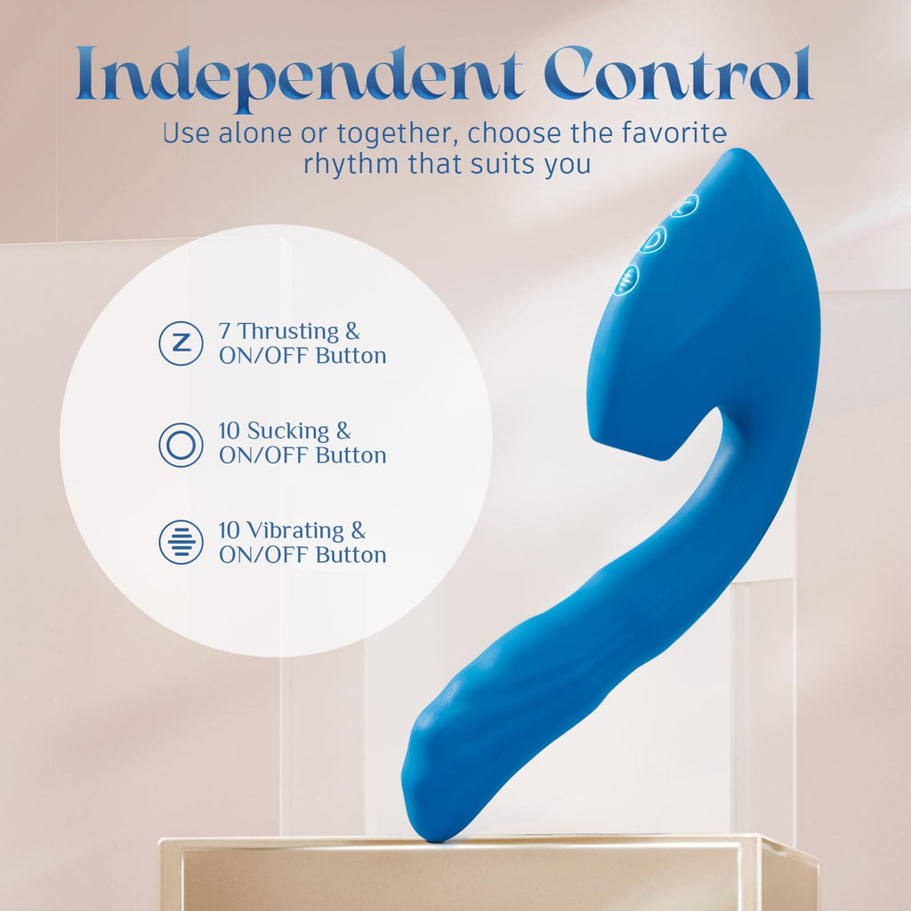Rabbit Vibrator Sex Toys,All-in-One Thrusting Dildo with Triple Modes