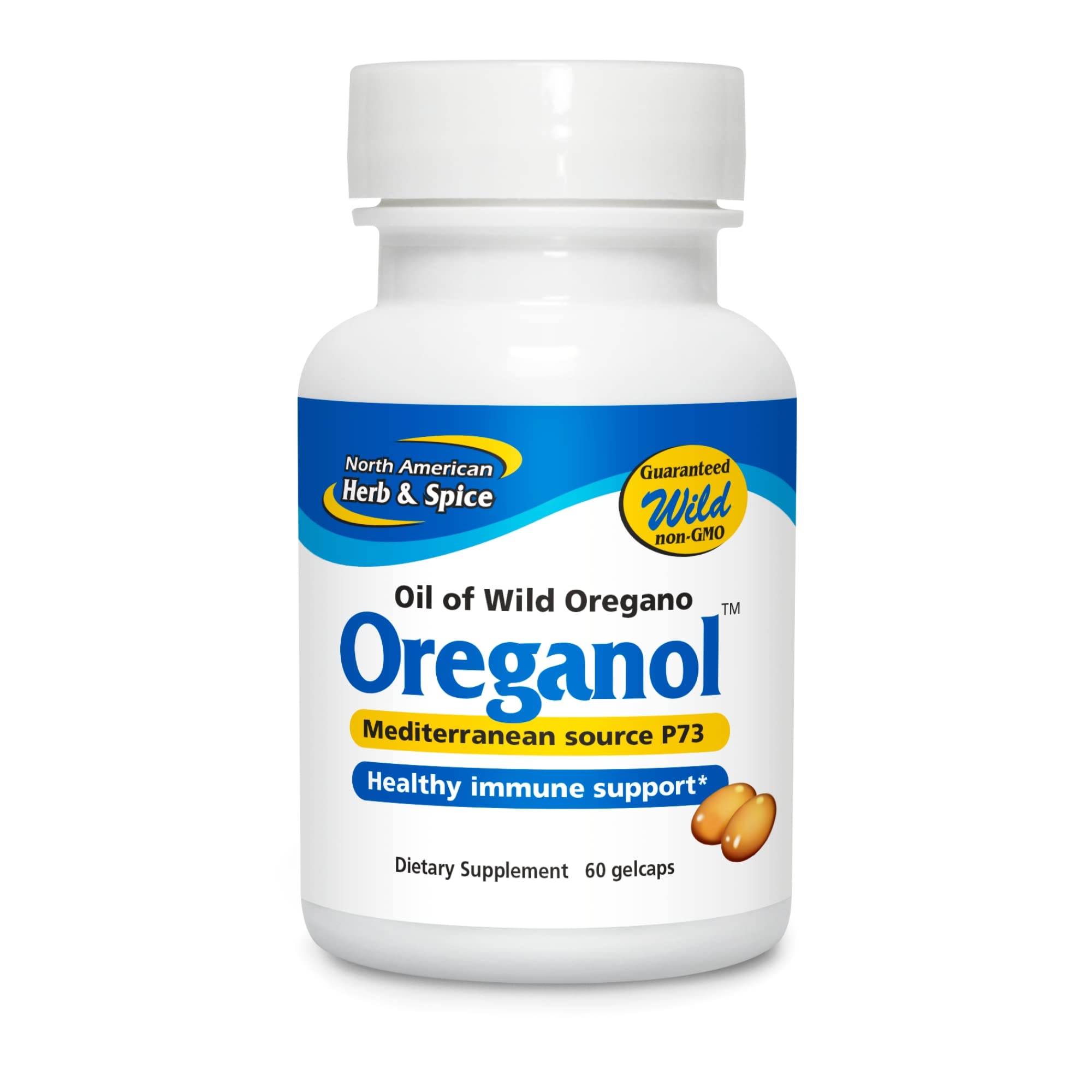 NORTH AMERICAN HERB & SPICE Oreganol P73, 120 Softgels - Immune System Support - Unprocessed, Vegan Friendly Wild Oregano - Mediterranean Source - Non-GMO - 120 Servings
