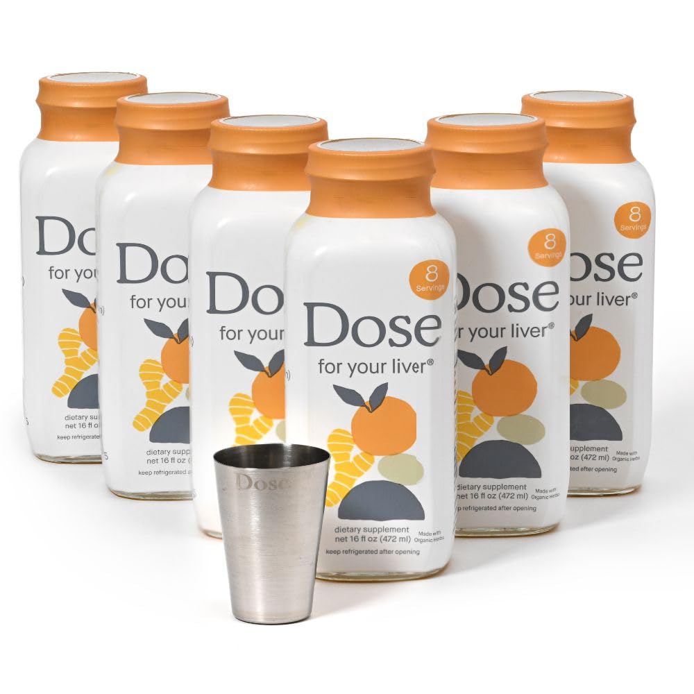 Dose for Your Liver Cleanse Detox & Repair, 16oz Bottle, 3 Pack | Organic Milk Thistle Liver Supplement with Turmeric, Dandelion, Ginger, Orange, Supports Healthy Liver Function