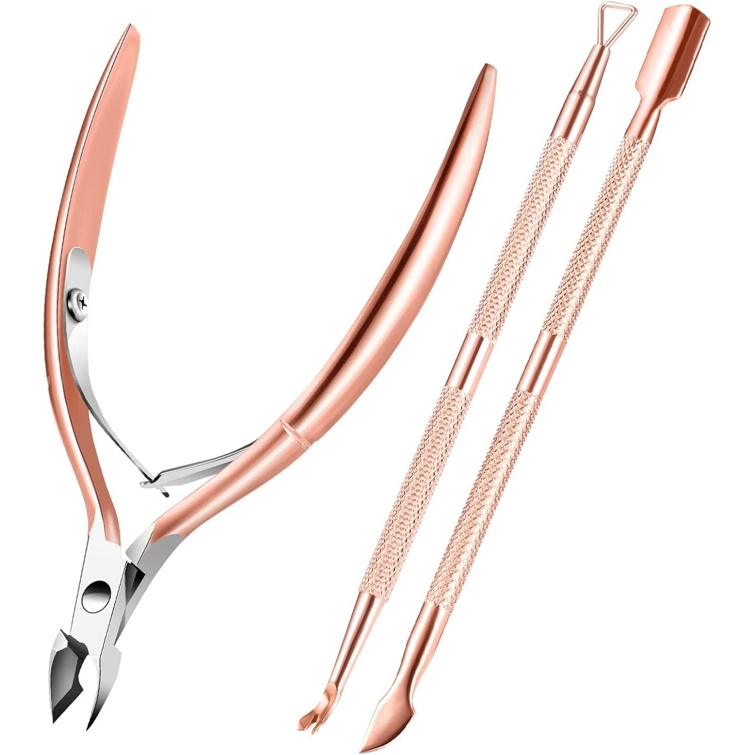 Buy now Cuticle Trimmer Cuticle Remover with Cuticle Pusher, XUNXMAS Professional Stainless Steel Durable Pedicure Manicure Tools Cutter Nipper Scissor Clipper for Fingernails and Toenails Dead Skin Black Rose Gold at indiglob india