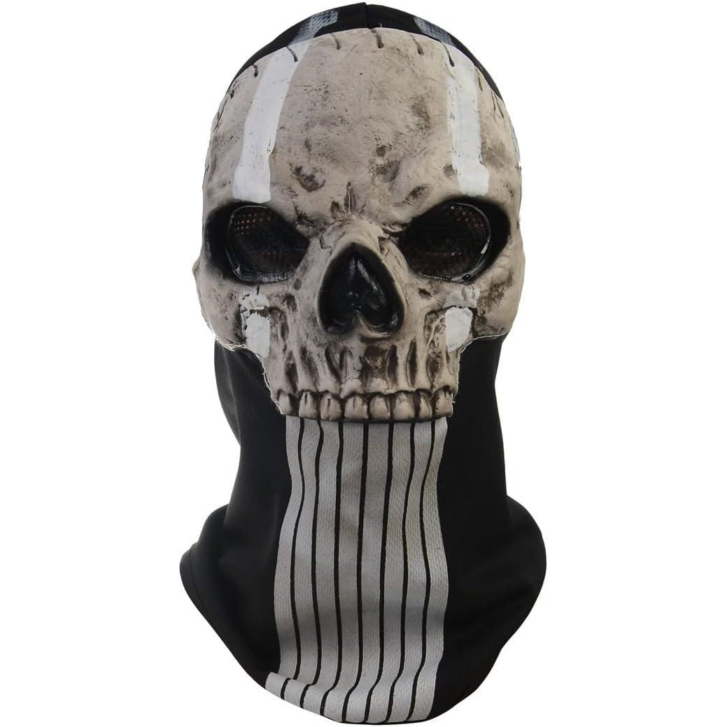 Buy now RRANYF Creepy Halloween Full Head Skull Mask with Movable Jaw, Adult Entire Head Realistic Latex Helmet, Scary Skeleton W-cod Mask B at indiglob india