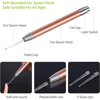 Buy now 4 Pack Ear Pick with Light, Ear Cleaner Ear Wax Removal Tool Kit for Kids and Adults, Ear Picks Digger & Tweezers & Spiral Spring Ear Spoon Set with Storage Box (Rose Gold) at indiglob india