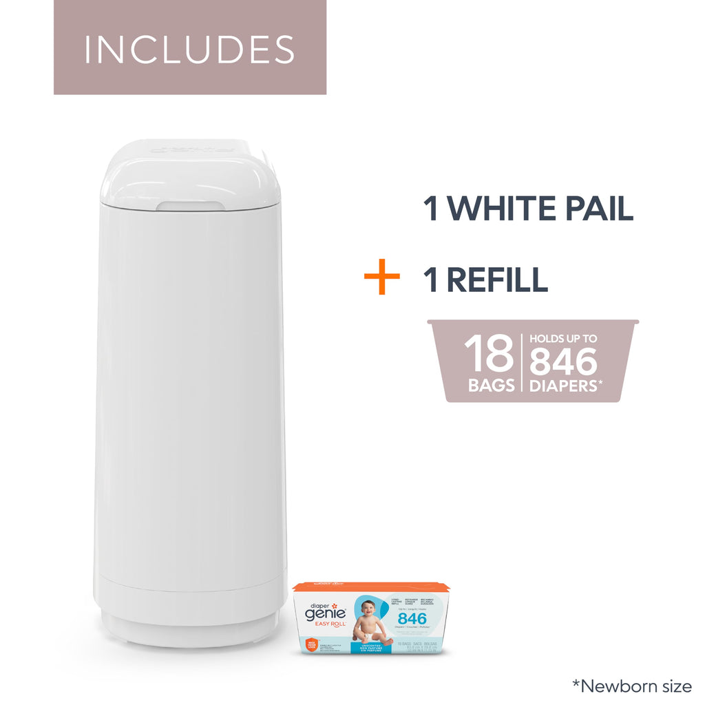 Diaper Genie Essence Diaper Pail with Easy Roll Refill (18 Bags)