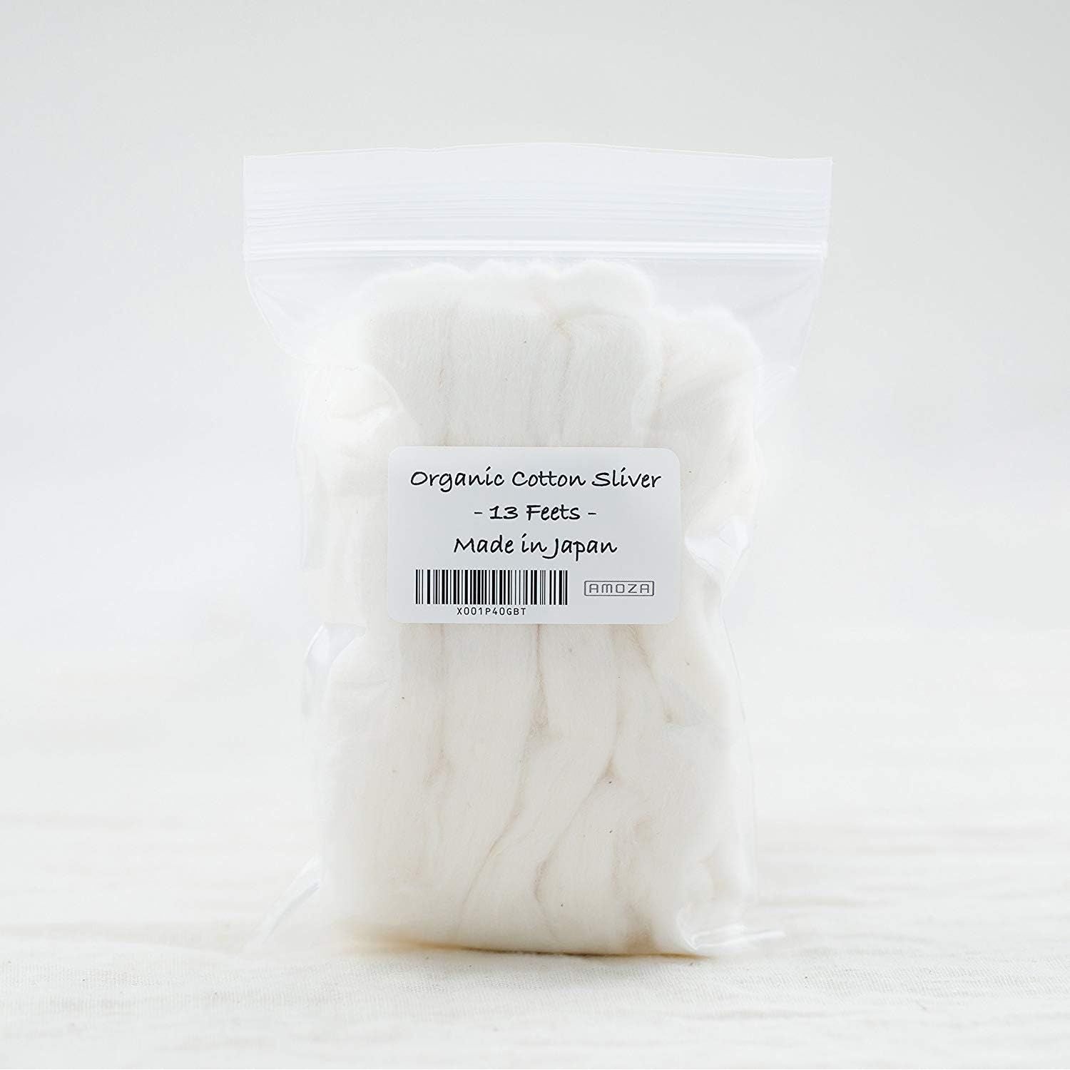 Buy now Japanese Organic Cotton Sliver 13 Feets 100% Organic Unbleached [Made in Japan] (4 Packs) at indiglob india