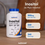 Nutricost Inositol Capsules 500mg, 240 Capsules - Veggie Capsules, Non-GMO, Gluten Free (Myo-Inositol) (Pack of 2)