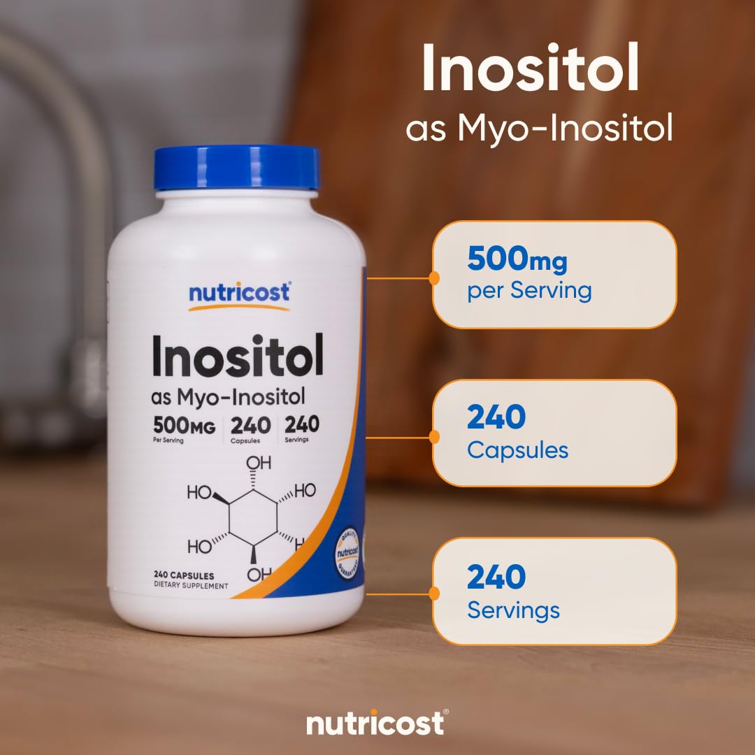 Nutricost Inositol Capsules 500mg, 240 Capsules - Veggie Capsules, Non-GMO, Gluten Free (Myo-Inositol) (Pack of 2)