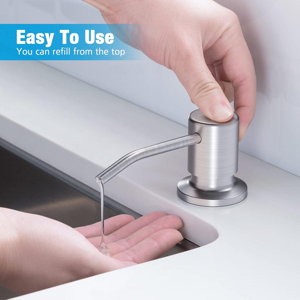 Buy now Built in Sink Soap Dispenser or Lotion Dispenser for Kitchen Sink Brushed Nickel Kitchen Sink Soap Dispenser Bar Sink Soap Dispenser with 17OZ Bottle at indiglob india