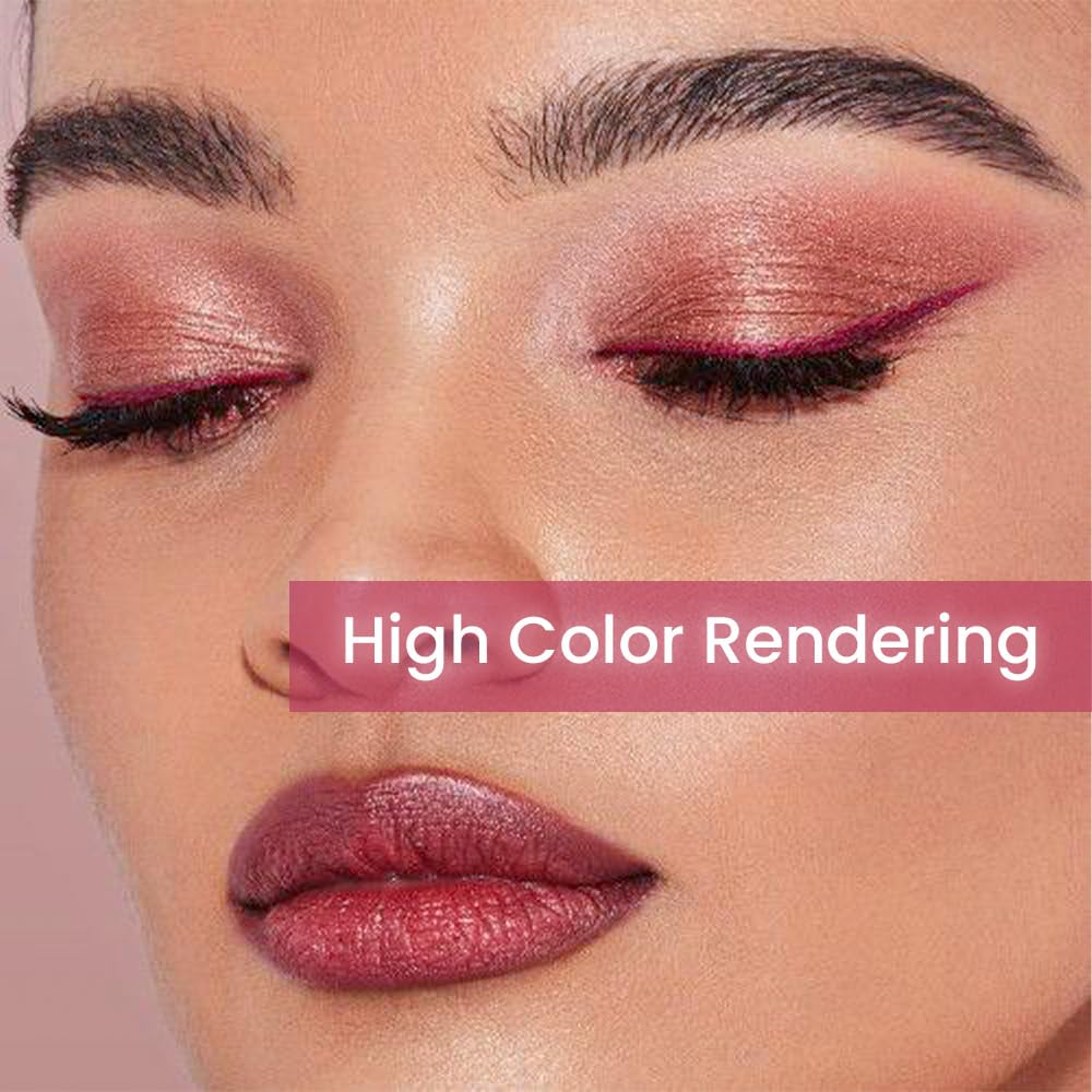 Model showcasing Kaely 2Pcs Gel Eyeliner Pencil with vibrant hues and high color rendering, verified by CuratCart.