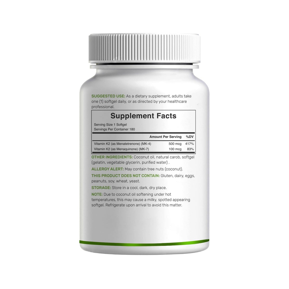 DEAL SUPPLEMENT Vitamin K2 Supplement 600mcg, 180 Coconut Oil Softgels | Full Spectrum High Absorption MK-7 & MK-4 Forms | Bone, Joint, & Immune Support – Non-GMO