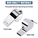Whistle for Coaches,Whistle with Lanyard for Coaches Teachers Referees Emergency Outdoor Sports(3 Pcs Loud Stainless Steel)