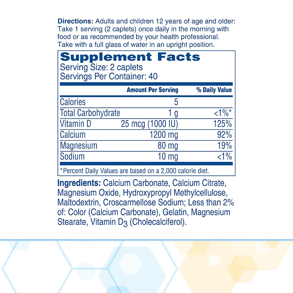Citracal Slow Release- Calcium 1200 mg with Vitamin D3, Magnesium, Calcium Supplement, Bone Health Support, Take Once Daily Caplet, 80 Count