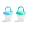 Munchkin Silicone Baby Food Feeder for Solids and Purees, Great for Self-Feeding and Baby Led Weaning, 2 Pack, Blue/Mint
