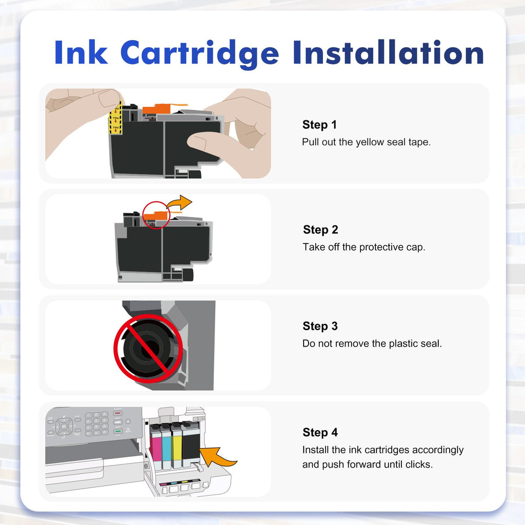 LC406 LC406XL Ink Cartridges for Brother Printer MFC-J5855DW MFC-J4335DW