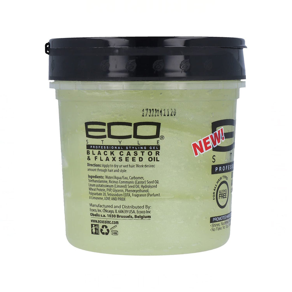 Buy now Eco Style Ecoco Gel - Black Castor Flaxseed Oil - Long Lasting Shine - Nourishes And Repairs Damaged Hair - Promotes Healthy Scalp - Provides Superior And Weightless Hold - Effortless Style - 16 Oz at indiglob india