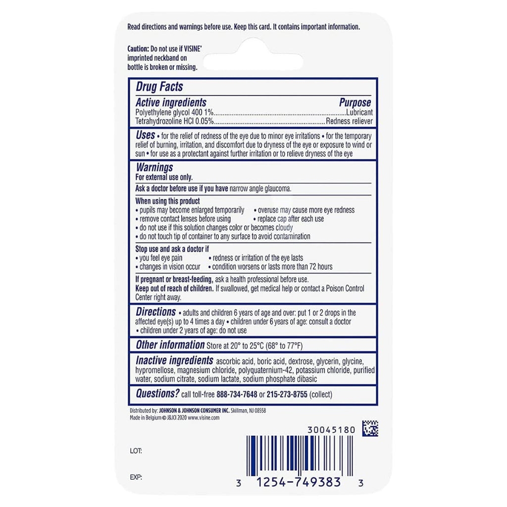 Visine Advanced Relief Redness Reliever Eye Drops, 0.28 oz