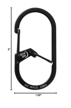 Nite IZE GS2-01-R6 G-Series Dual Chamber Carabiner, Size #2 1-Pack, Black