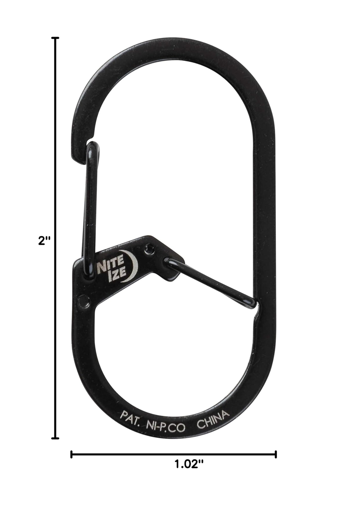 Nite IZE GS2-01-R6 G-Series Dual Chamber Carabiner, Size #2 1-Pack, Black
