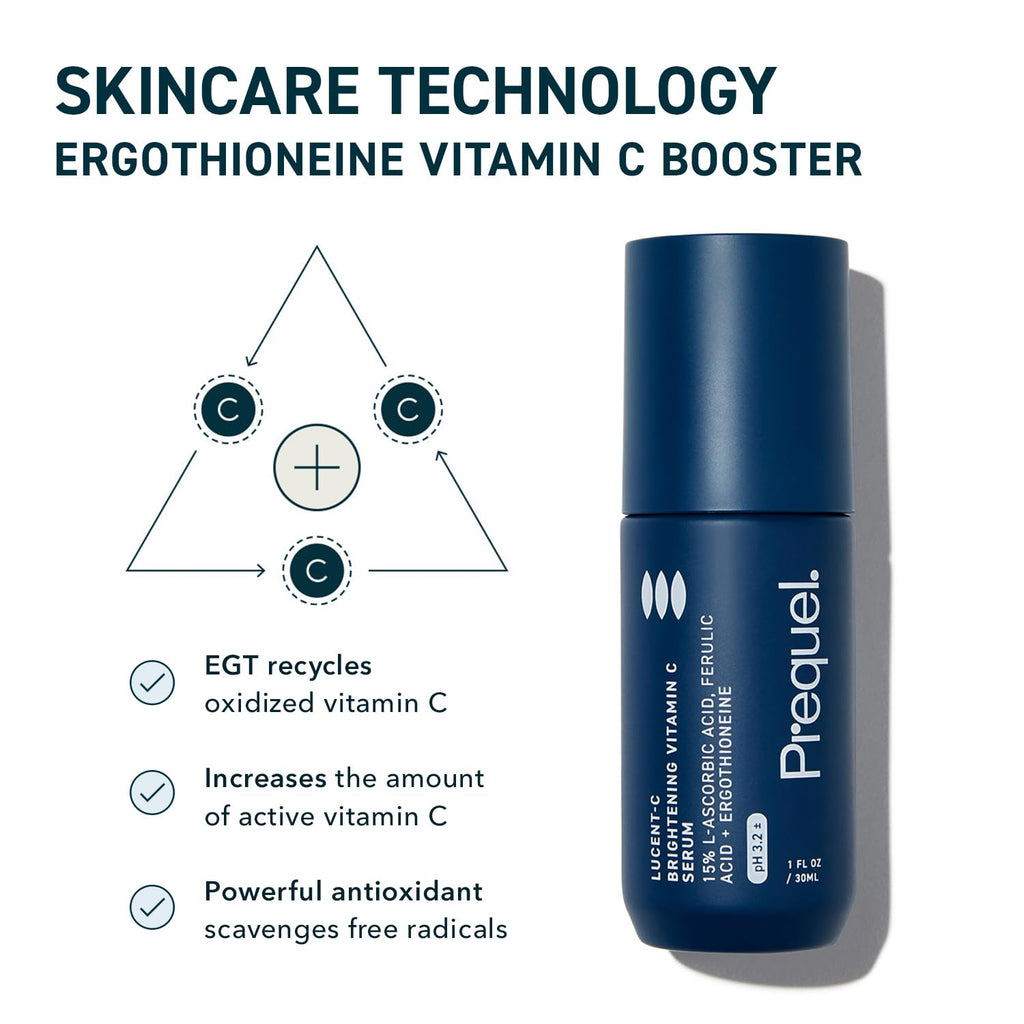 Prequel Skin Vitamin C Serum, L Ascorbic Acid Ferulic Acid Niacinamide Face | Vitamin C Serum for Face with L-Ascorbic Acid, Ferulic and Niacinamide for Facial Skincare, Smooth Texture and Firm Skin