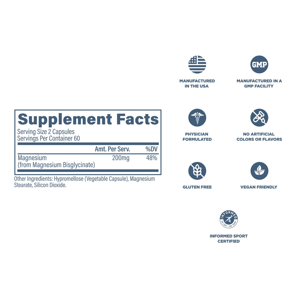 Revive MD Pure Magnesium Glycinate 200mg – High Absorption Supplement for Relaxation, Stress Relief, Sleep & Memory Support – Promotes Strong Bones, Healthy Nerve & Muscle Function (180 Servings)