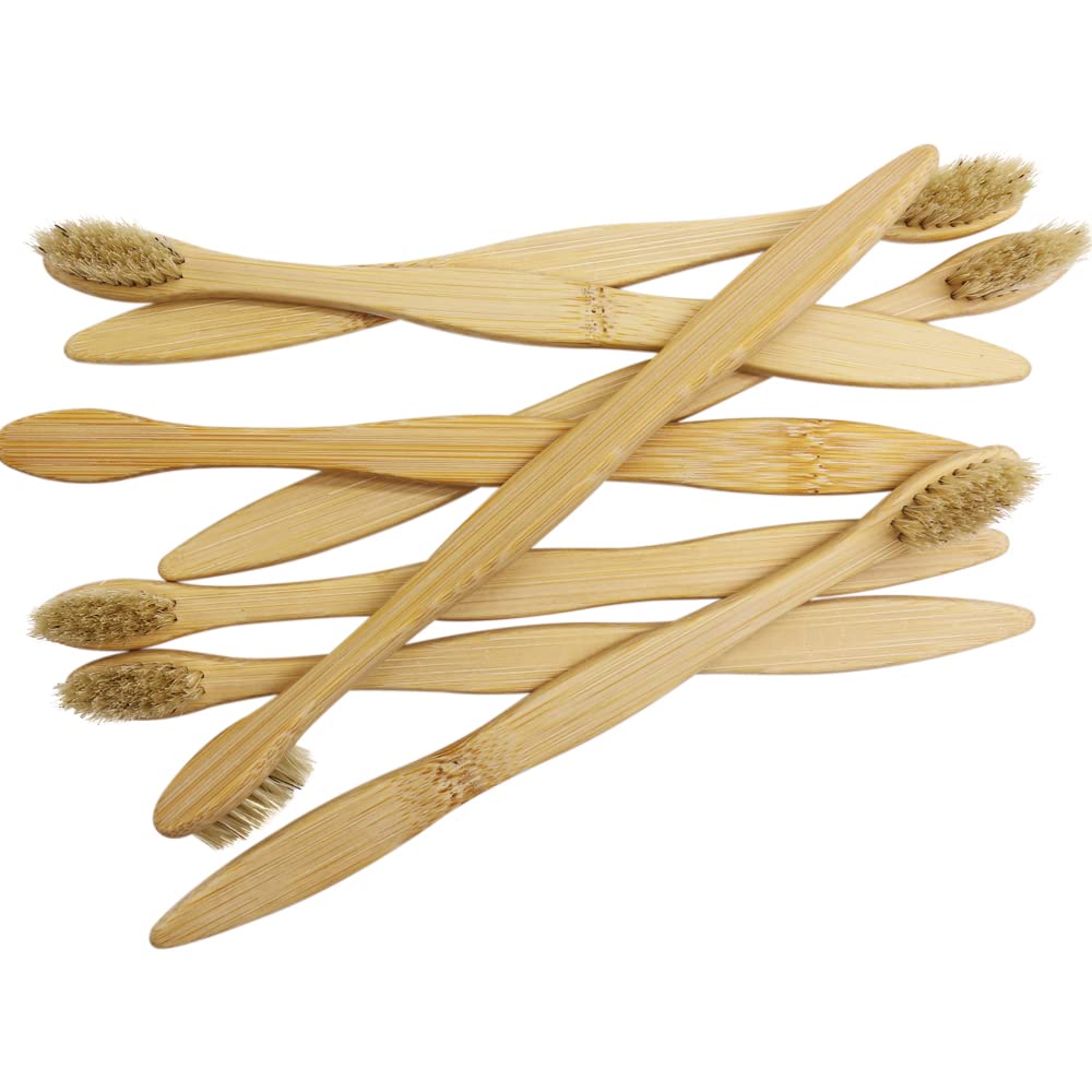 Bamboo Toothbrush Boar Bristles 100% Biodegradable and Natural 8 Pieces of One Pack