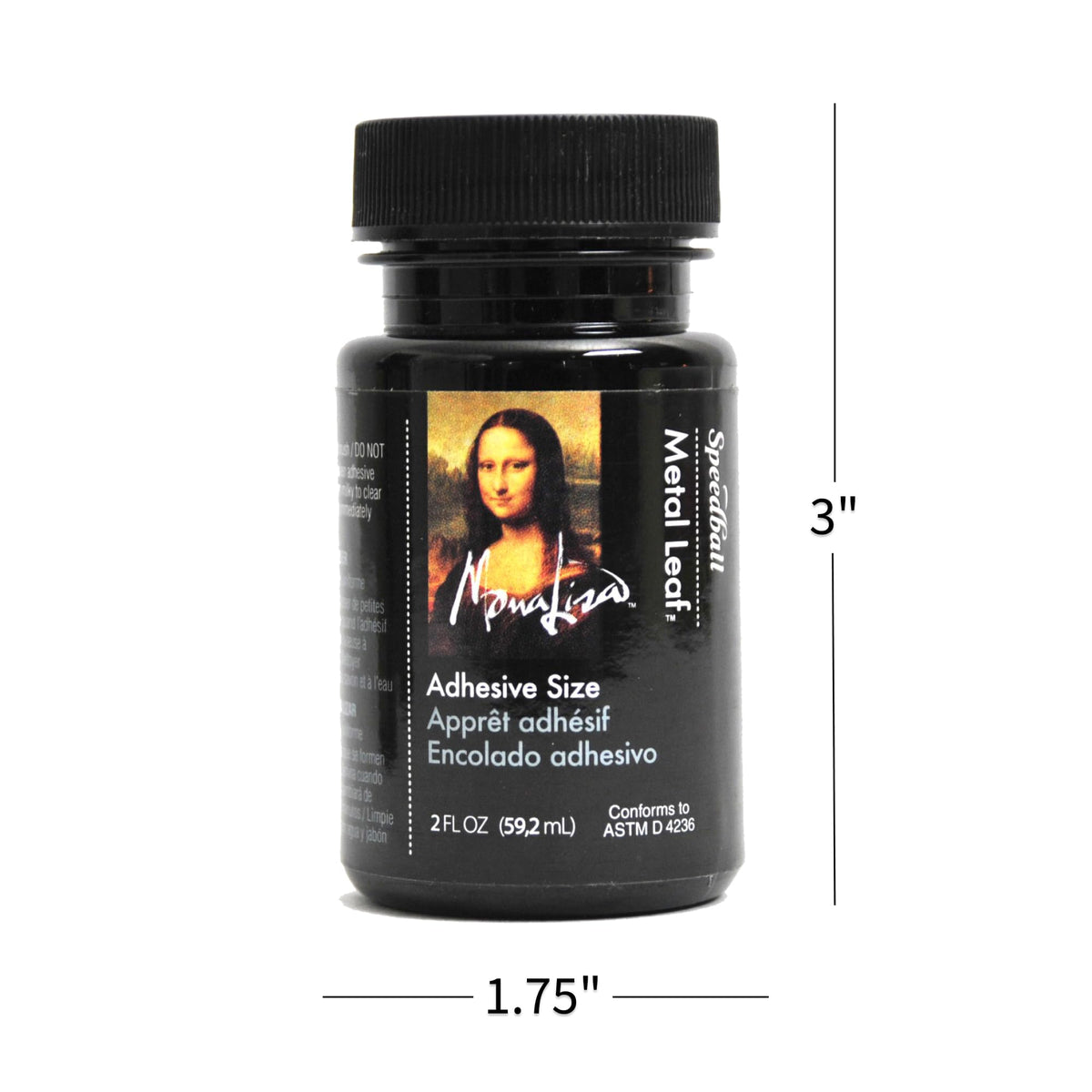 Mona Lisa Metal Leaf Adhesive Made in USA - 2 oz Size for Gold Silver Copper Gilding - Water Based Craft Glue